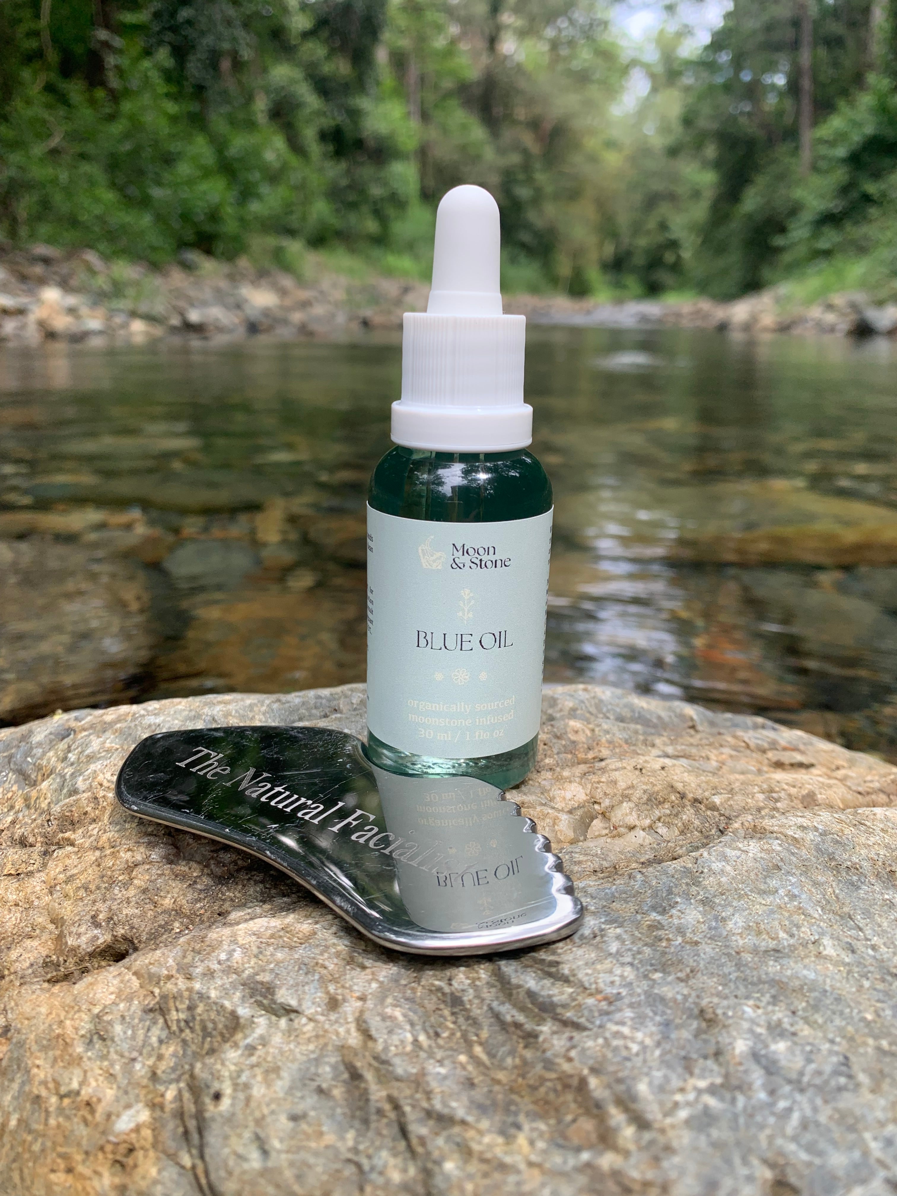 Blue oil & Gua Sha